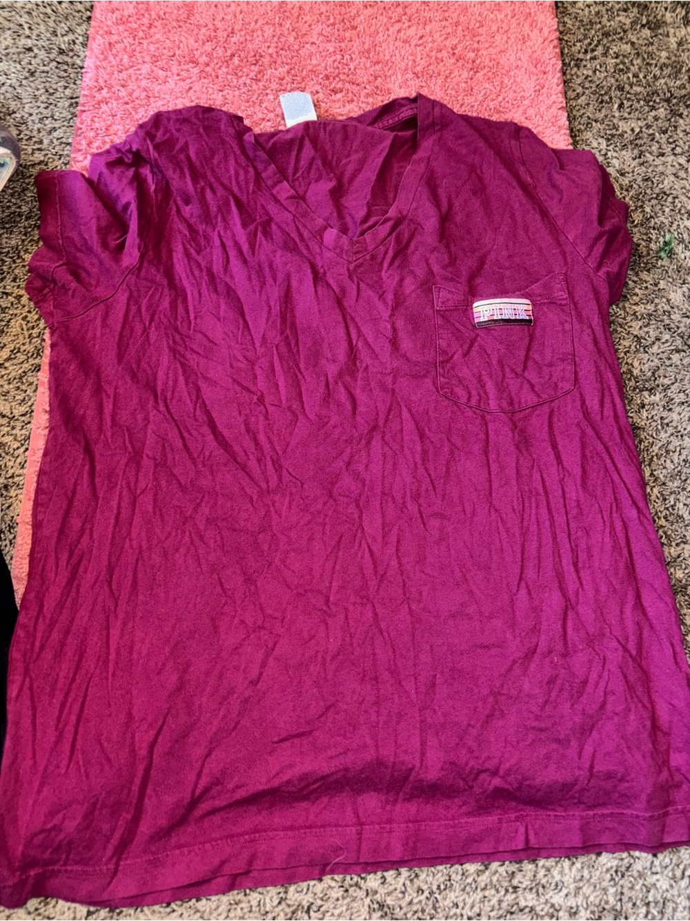 PINK Victoria's Secret Magenta V-Neck Tee